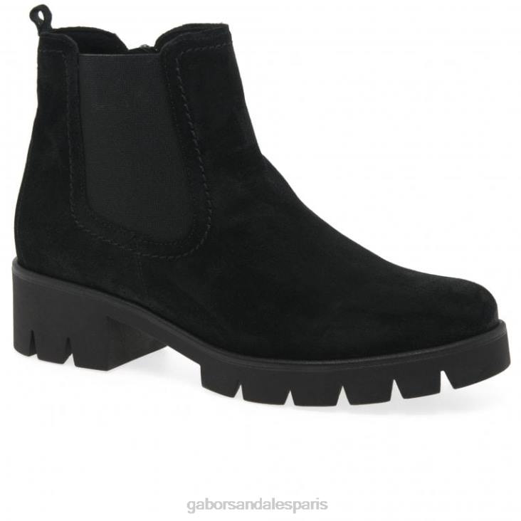 femmes Gabor Suède noir bottines chelsea en daim bodo chaussure 4LHL219
