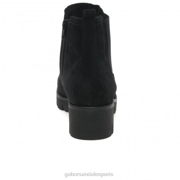 femmes Gabor Suède noir bottines chelsea en daim bodo chaussure 4LHL219