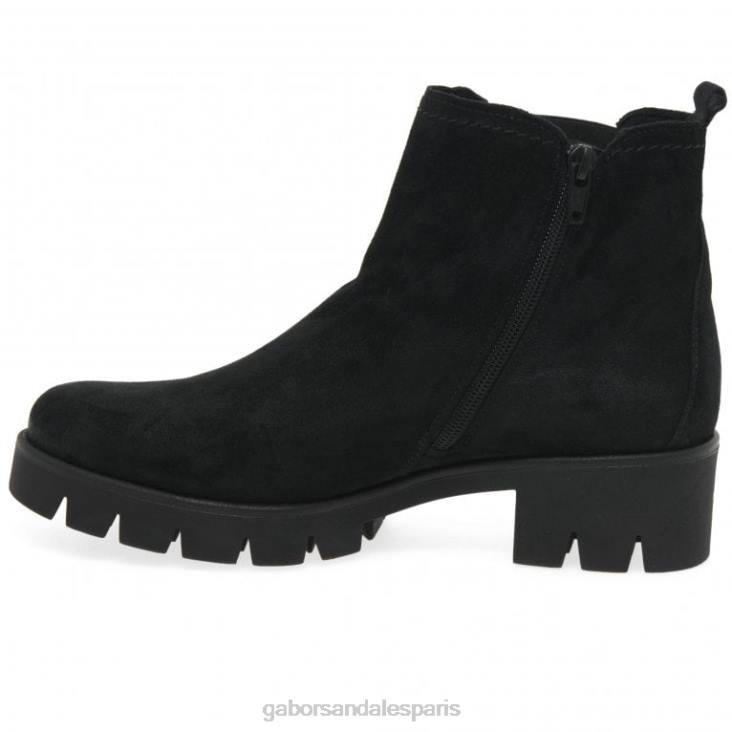 femmes Gabor Suède noir bottines chelsea en daim bodo chaussure 4LHL219