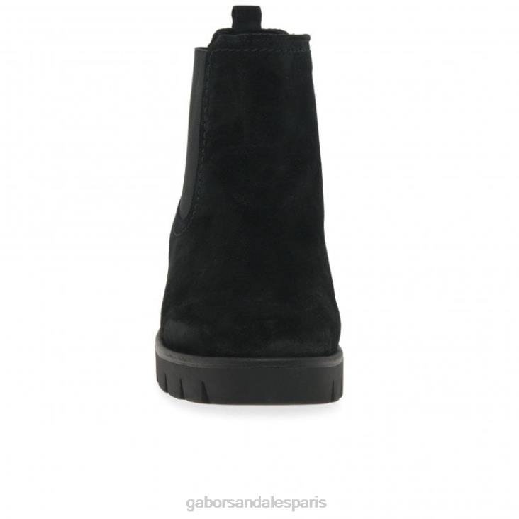 femmes Gabor Suède noir bottines chelsea en daim bodo chaussure 4LHL219