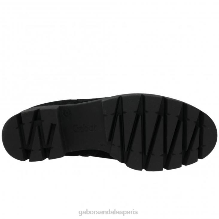 femmes Gabor Suède noir bottines chelsea en daim bodo chaussure 4LHL219
