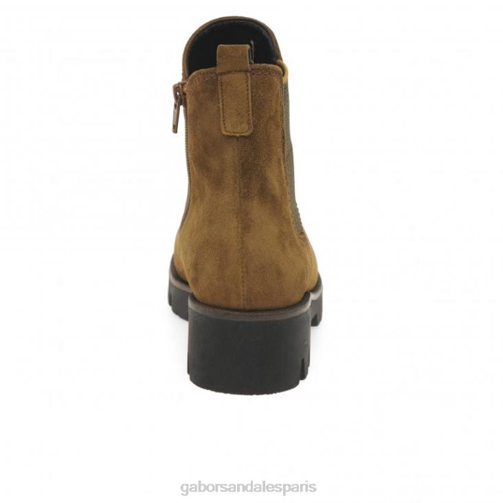 femmes Gabor daim cognac bottines chelsea newport chaussure 4LHL212