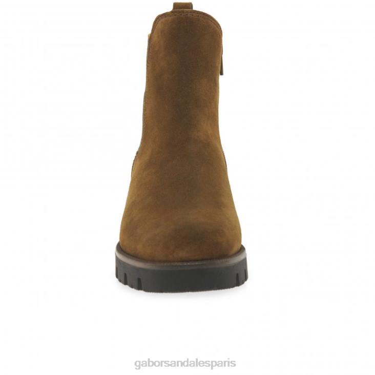 femmes Gabor daim cognac bottines chelsea newport chaussure 4LHL212
