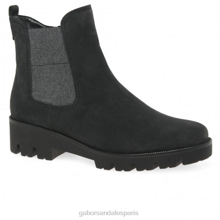 femmes Gabor daim gris foncé bottines chelsea newport chaussure 4LHL210