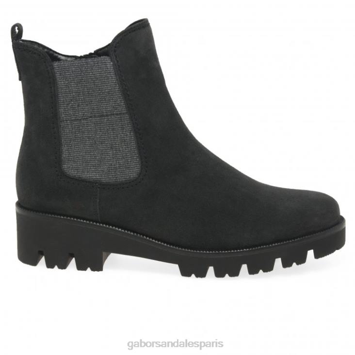 femmes Gabor daim gris foncé bottines chelsea newport chaussure 4LHL210