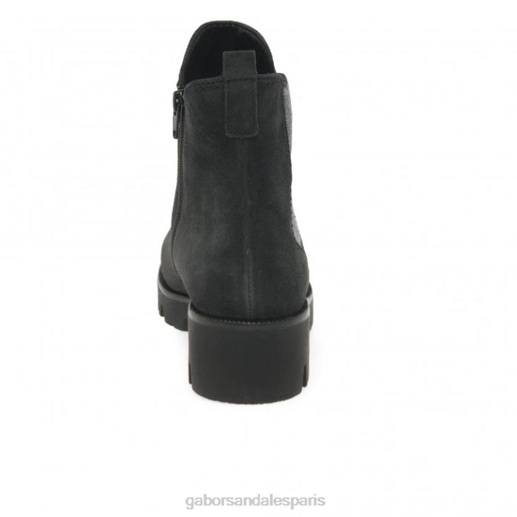 femmes Gabor daim gris foncé bottines chelsea newport chaussure 4LHL210