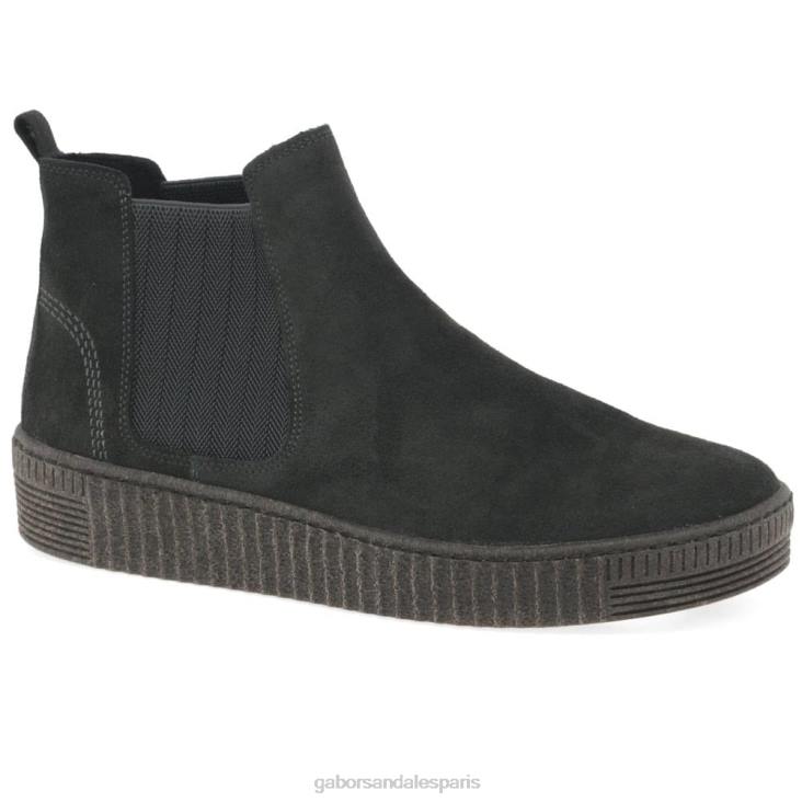 femmes Gabor daim poivre bottines chelsea lourdes chaussure 4LHL333
