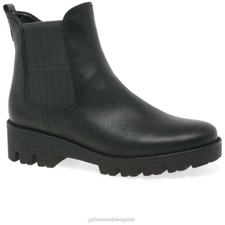 femmes Gabor noir bottines chelsea newport chaussure 4LHL213