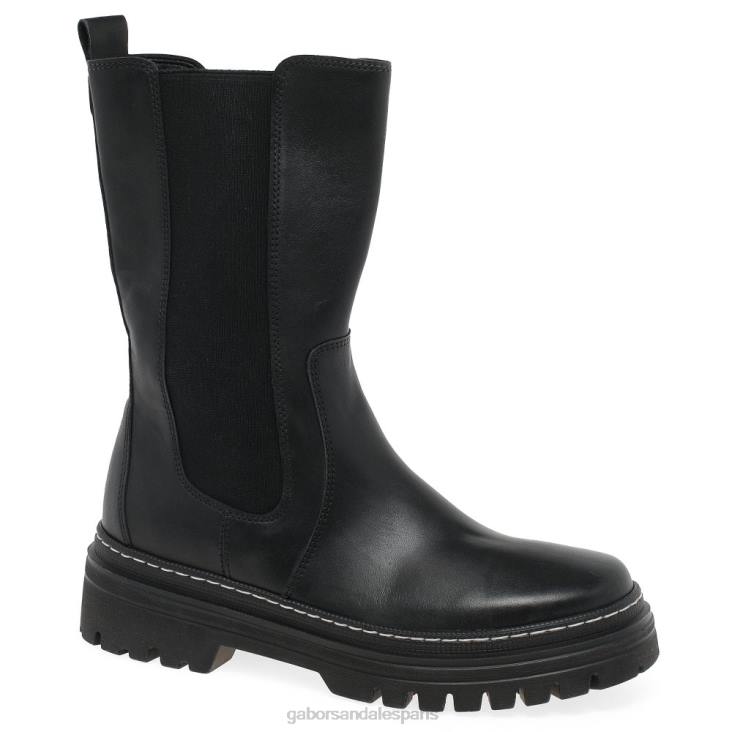 femmes Gabor point noir/blanc bottes mi-mollet gaby chaussure 4LHL259