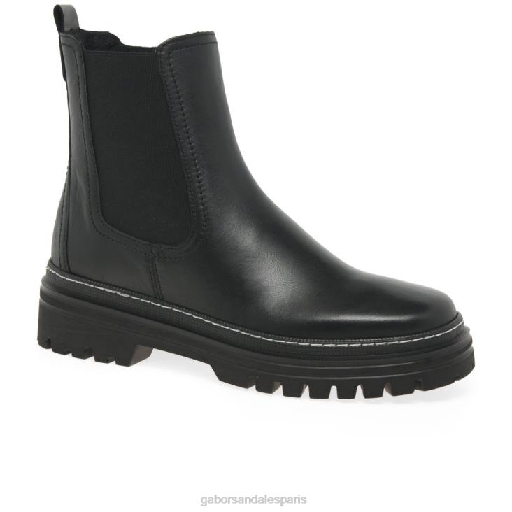 femmes Gabor point noir/blanc bottines chelsea gazania chaussure 4LHL236