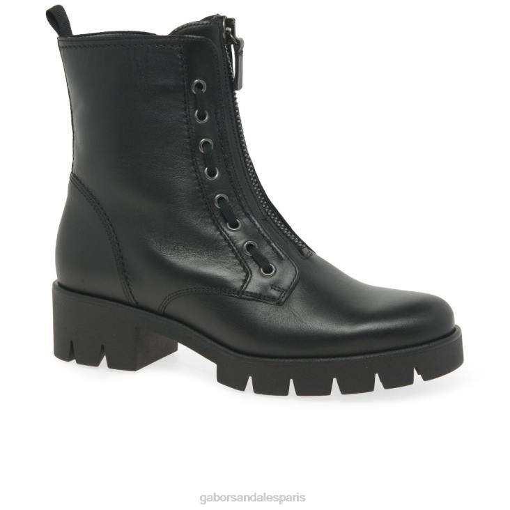 femmes Gabor Cuir noir bottines plaisanteries chaussure 4LHL257