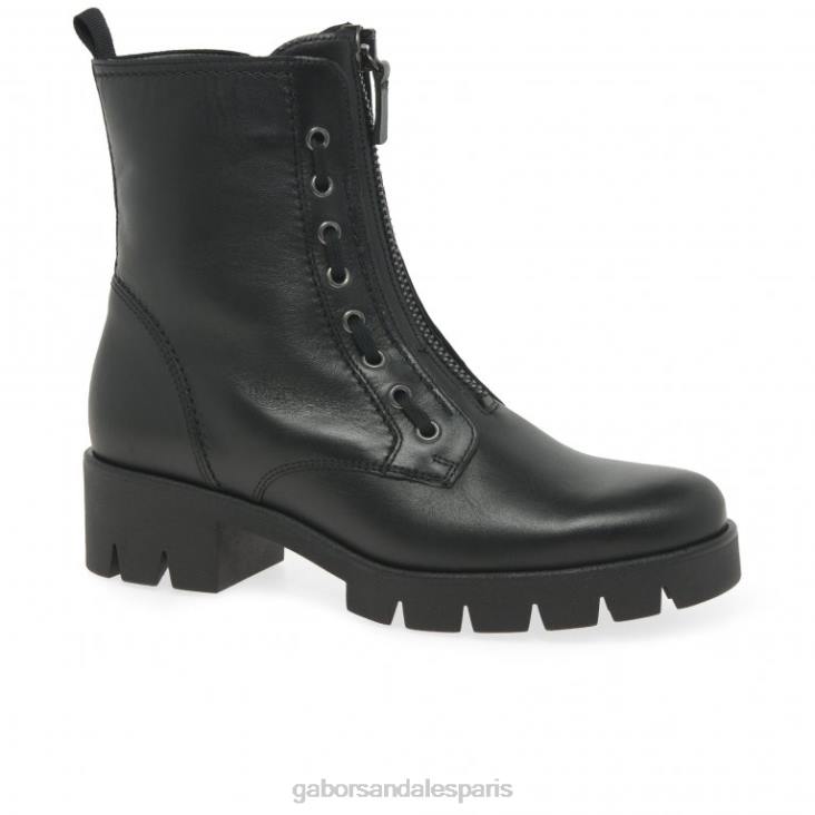 femmes Gabor Cuir noir bottines plaisanteries chaussure 4LHL257
