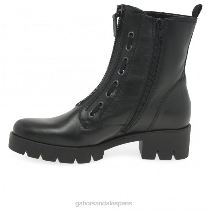 femmes Gabor Cuir noir bottines plaisanteries chaussure 4LHL257