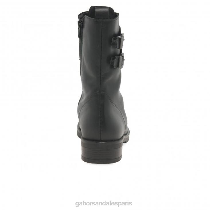 femmes Gabor noir bottes de motard arrière chaussure 4LHL237