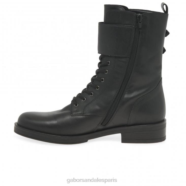 femmes Gabor noir bottes de motard arrière chaussure 4LHL237