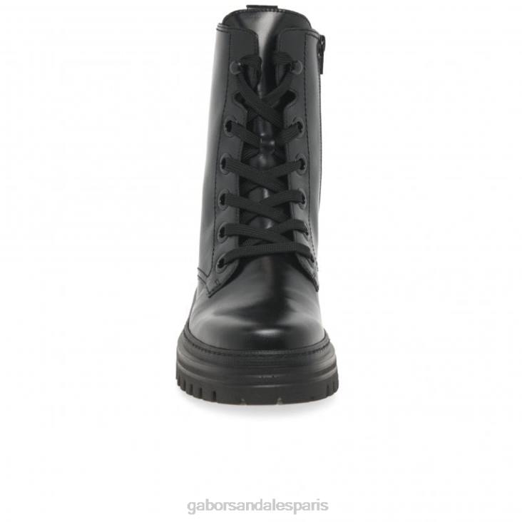 femmes Gabor noir bottes militaires de Gênes chaussure 4LHL234