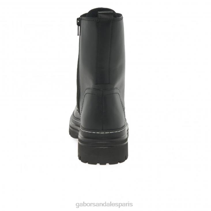 femmes Gabor point noir/blanc bottes militaires de Gênes chaussure 4LHL232