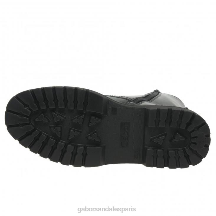 femmes Gabor point noir/blanc bottes militaires de Gênes chaussure 4LHL232