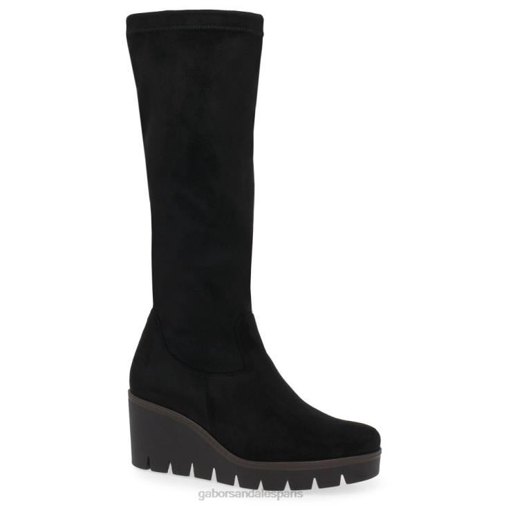 femmes Gabor microvelours noir bottes hautes unit m chaussure 4LHL279
