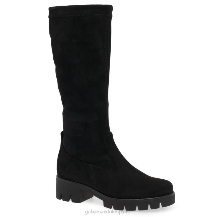 femmes Gabor microvelours noir bottes hauteur genou Bakou chaussure 4LHL335