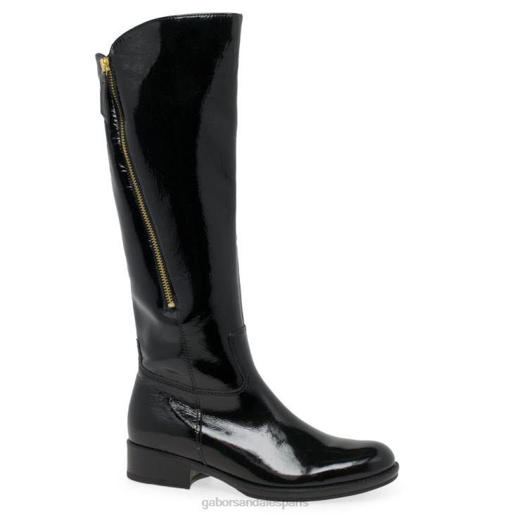 femmes Gabor vernis noir bottes hautes adelina chaussure 4LHL281