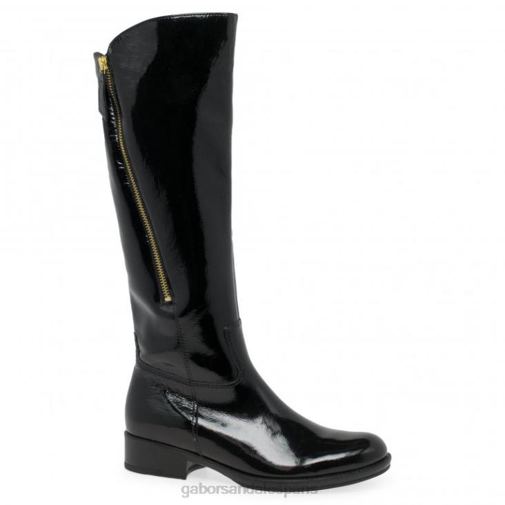 femmes Gabor vernis noir bottes hautes adelina chaussure 4LHL281