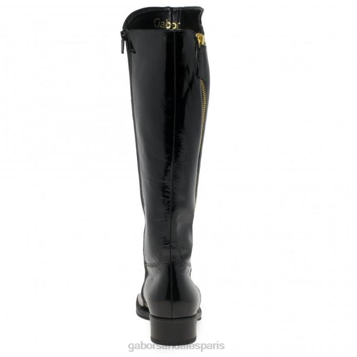 femmes Gabor vernis noir bottes hautes adelina chaussure 4LHL281