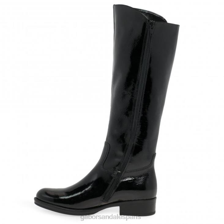 femmes Gabor vernis noir bottes hautes adelina chaussure 4LHL281