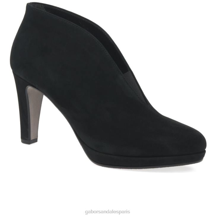 femmes Gabor Suède noir amien - bottines modernes à enfiler chaussure 4LHL218
