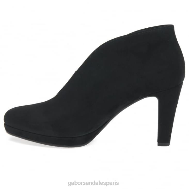 femmes Gabor Suède noir amien - bottines modernes à enfiler chaussure 4LHL218
