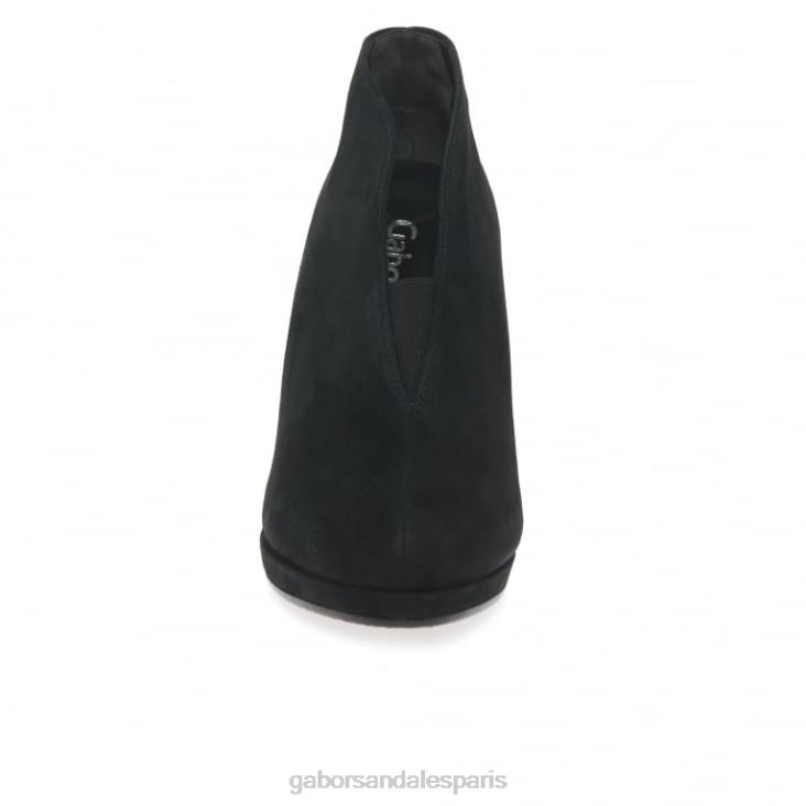 femmes Gabor Suède noir amien - bottines modernes à enfiler chaussure 4LHL218