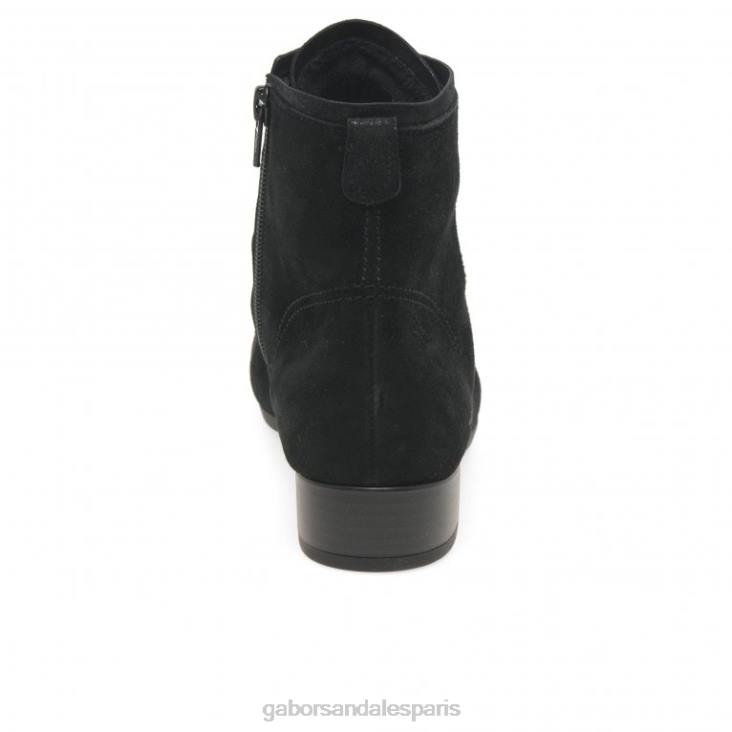 femmes Gabor Suède noir bottines bateau chaussure 4LHL214