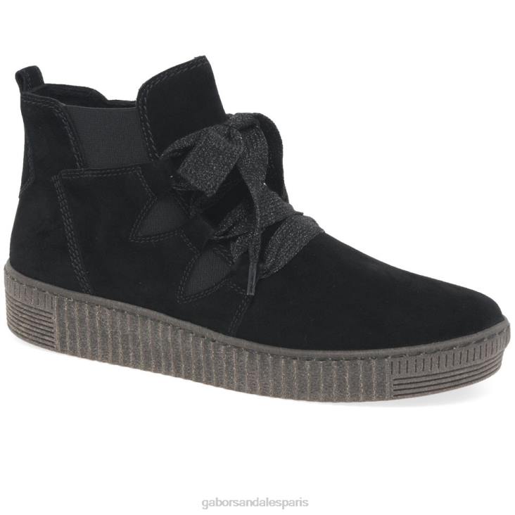 femmes Gabor Suède noir bottines lance chaussure 4LHL230
