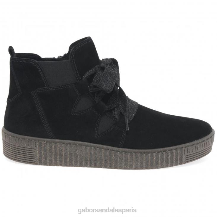 femmes Gabor Suède noir bottines lance chaussure 4LHL230