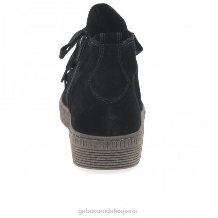 femmes Gabor Suède noir bottines lance chaussure 4LHL230