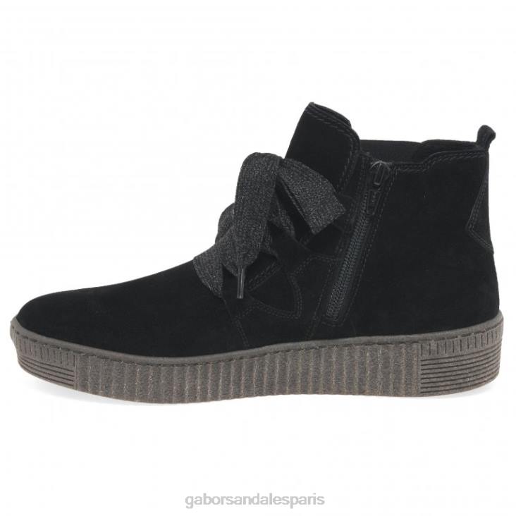 femmes Gabor Suède noir bottines lance chaussure 4LHL230