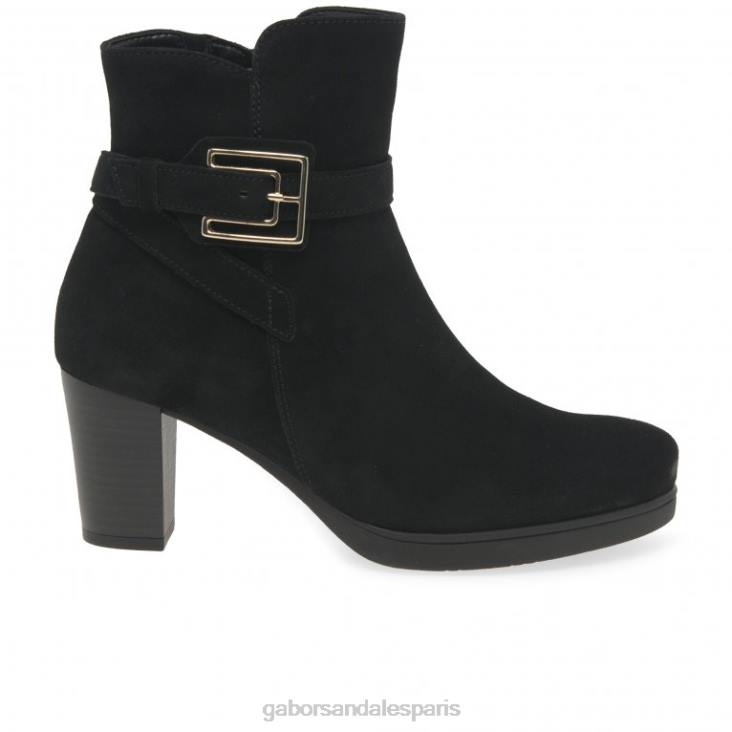 femmes Gabor Suède noir bottines vaad chaussure 4LHL194
