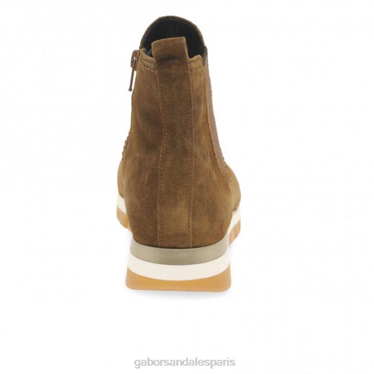 femmes Gabor daim cognac bottines caissières chaussure 4LHL227