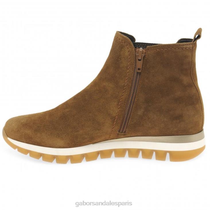 femmes Gabor daim cognac bottines caissières chaussure 4LHL227