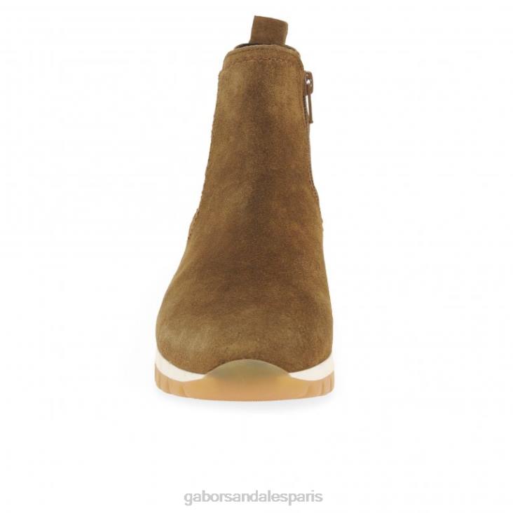 femmes Gabor daim cognac bottines caissières chaussure 4LHL227