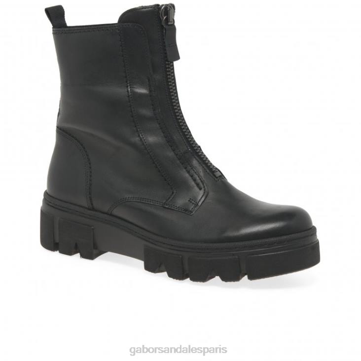femmes Gabor noir botte de motard joy chaussure 4LHL242