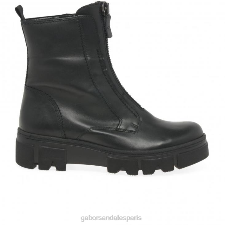 femmes Gabor noir botte de motard joy chaussure 4LHL242
