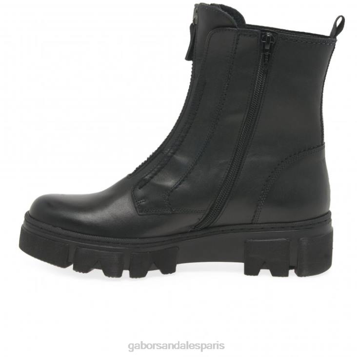 femmes Gabor noir botte de motard joy chaussure 4LHL242