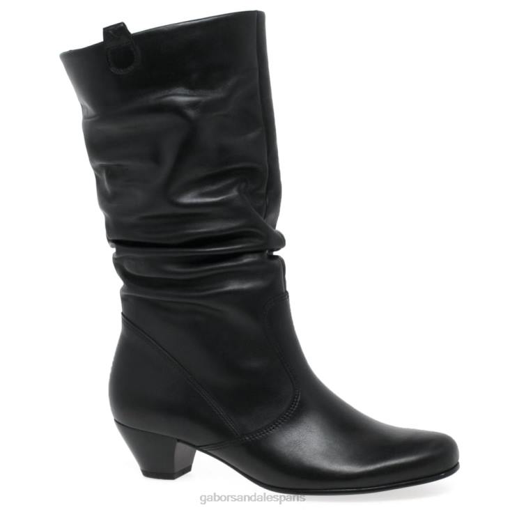 femmes Gabor noir bottes larges en cuir rachel chaussure 4LHL262