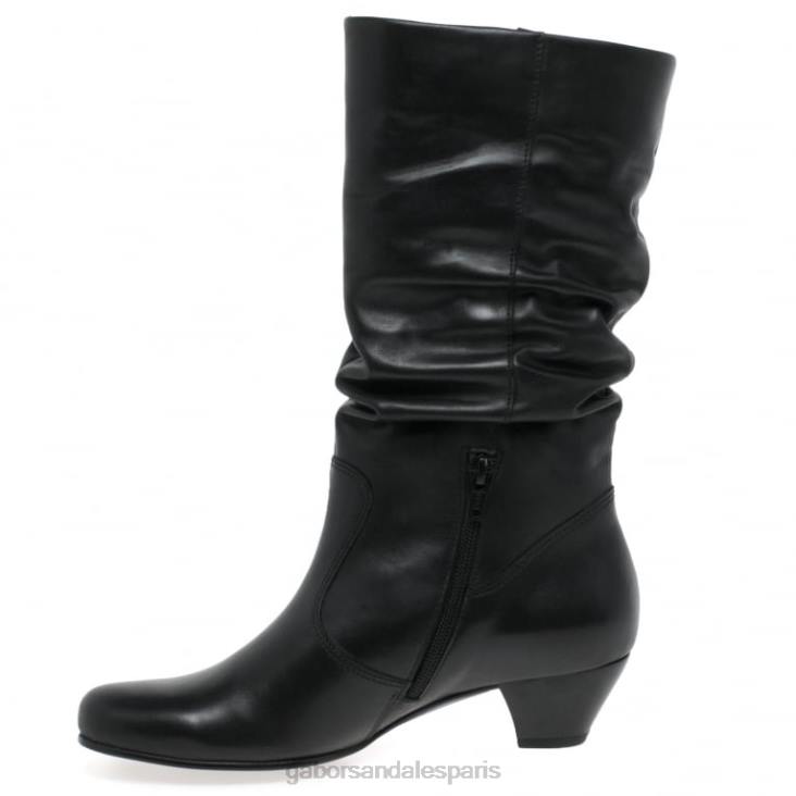 femmes Gabor noir bottes larges en cuir rachel chaussure 4LHL262