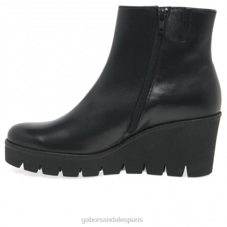 femmes Gabor noir utopia - bottines à talons compensés épais chaussure 4LHL199