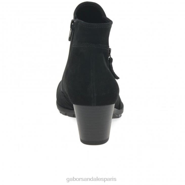femmes Gabor nubuck noir bottines à fermeture zippée olivetti chaussure 4LHL186
