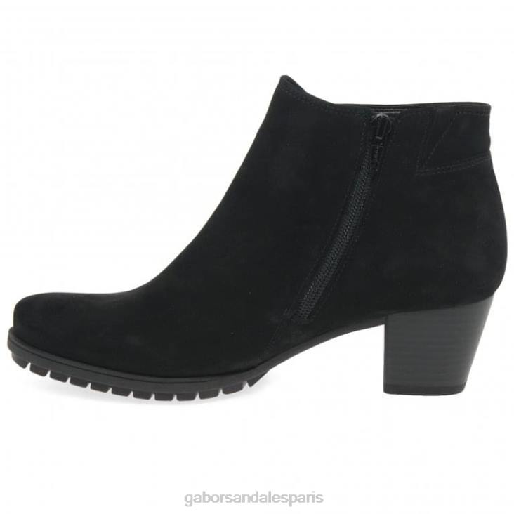 femmes Gabor nubuck noir bottines à fermeture zippée olivetti chaussure 4LHL186