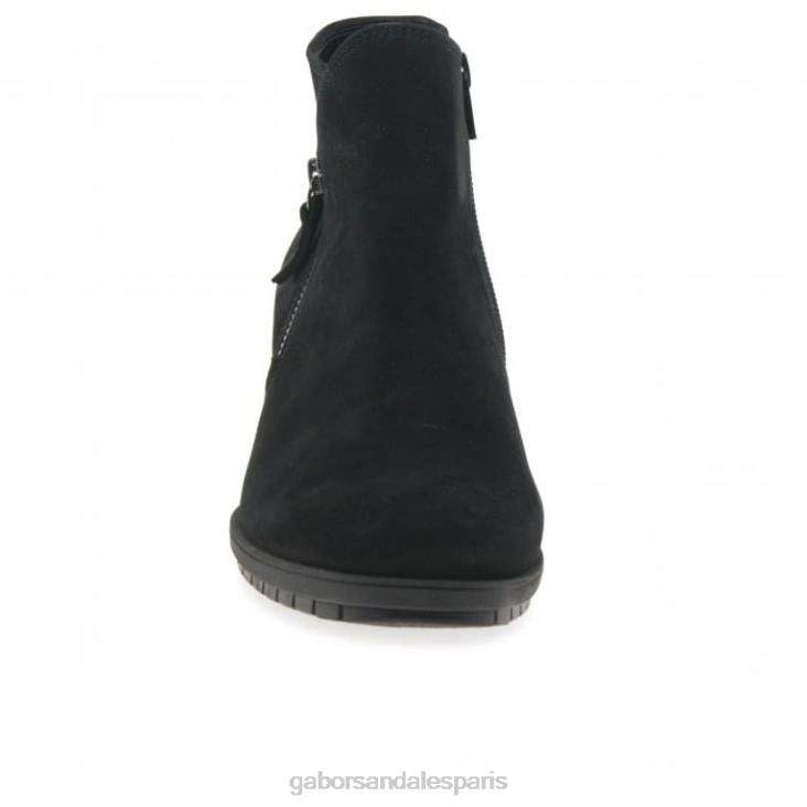 femmes Gabor nubuck noir bottines à fermeture zippée olivetti chaussure 4LHL186