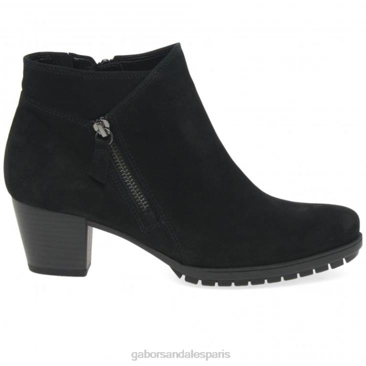 femmes Gabor nubuck noir bottines à fermeture zippée olivetti chaussure 4LHL186
